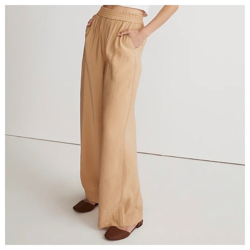 Madewell The Carley Wide-Leg Pant in Softdrape XS Pants NWT Color Desert Dune